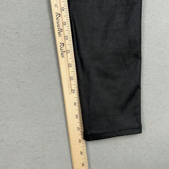 Trouve Leggings Women Medium Black Faux Leather High Rise Stretch Edgy Goth Rock - Picture 14 of 16